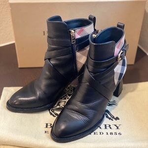 Burberry Leather Checker Boots